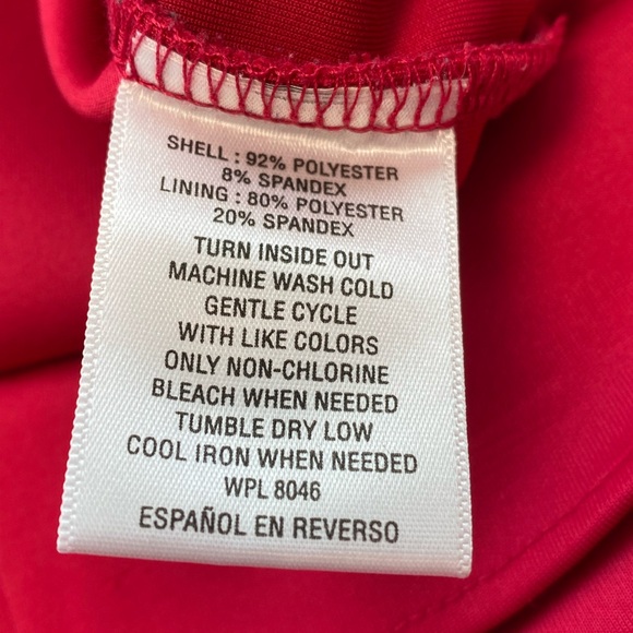 Thalia Sodi Deep Rose Red Skirt with Windowpane & Mesh Detail at Bottom - Picture 10 of 10